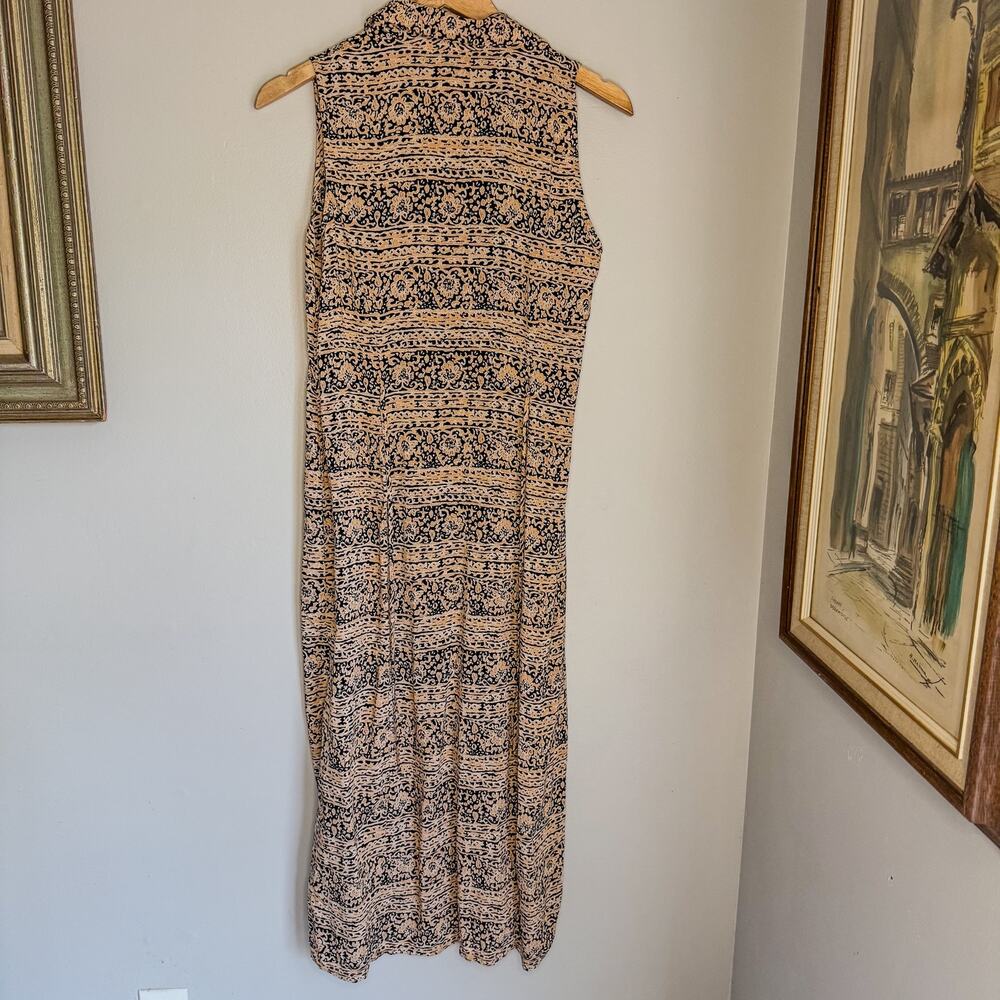 Vintage Studio I Petite Paisley Print Button Front Sleeveless Maxi Dress 8P - Picture 6 of 9